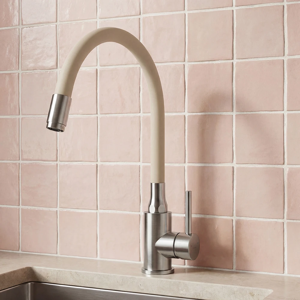 Virtuvinis maišytuvas Kuchinox NAVIRA, B53_461A, Brushed steel/rusvai gelsvas