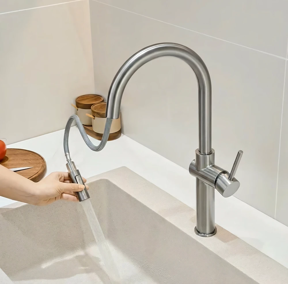 Virtuvinis maišytuvas Rea Fresh High, Brushed Nickel