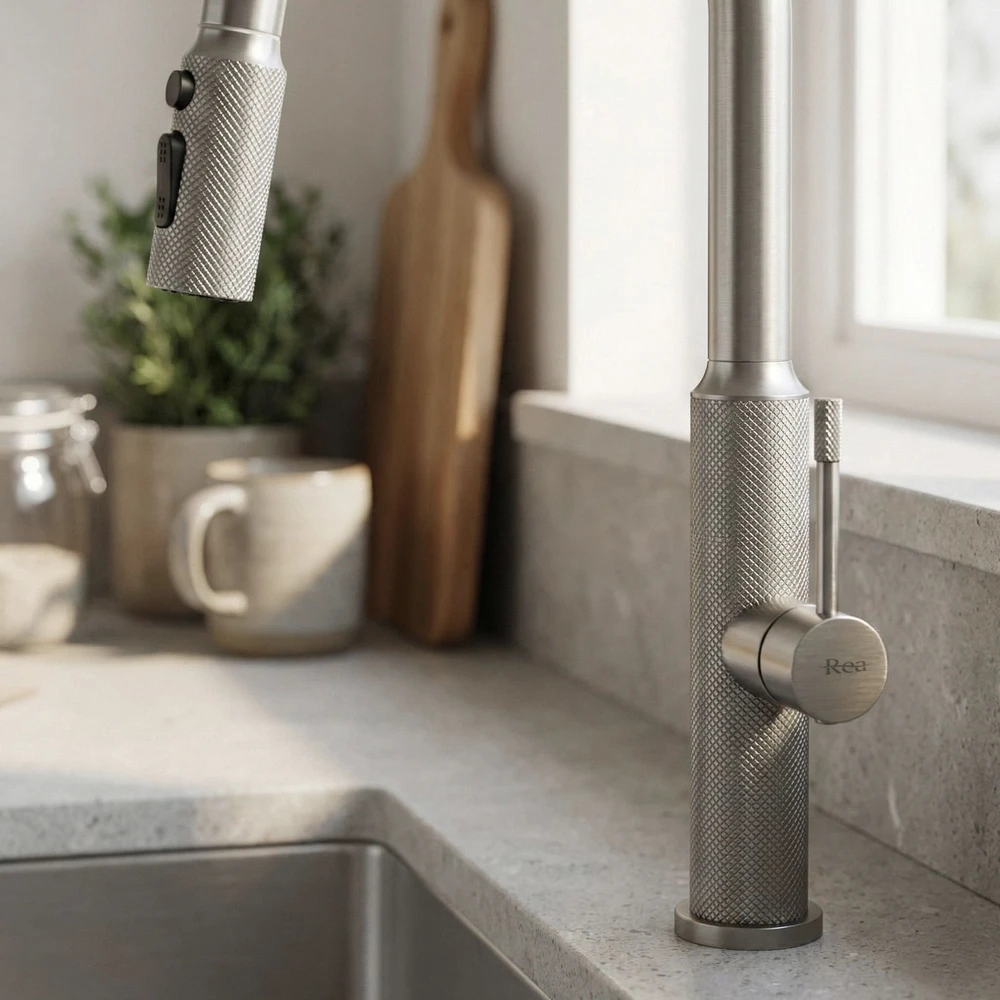 Virtuvinis maišytuvas Rea Master, Brushed Nickel