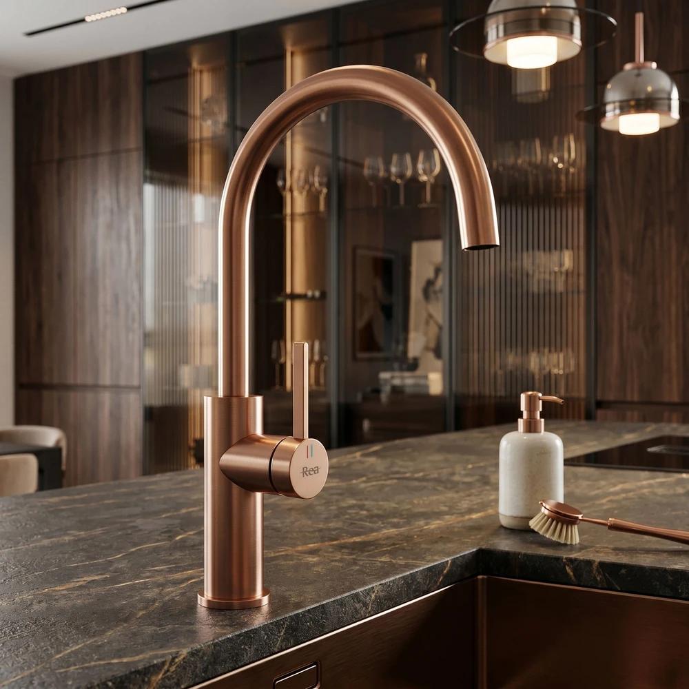 Virtuvinis maišytuvas REA Rivo, Brushed Copper