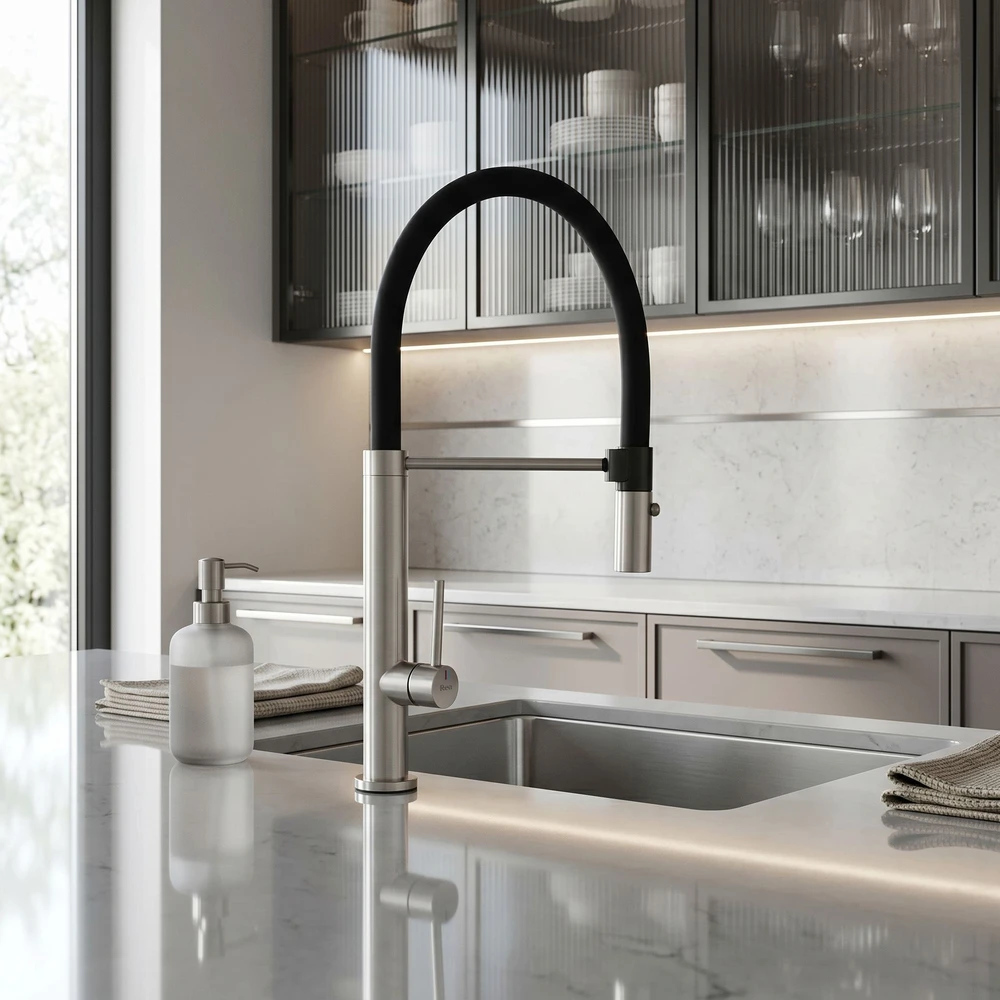 Virtuvinis maišytuvas Rea Viera, Brushed Nickel