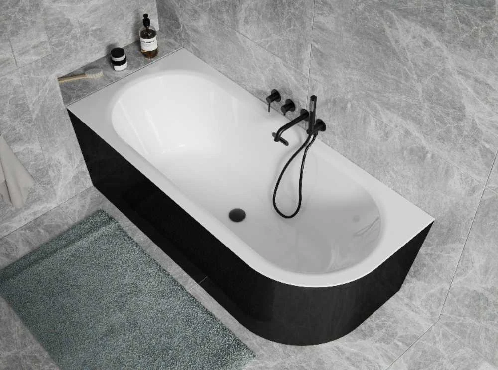 Vonia Besco Avita A-line B&W 150, kairinė, su Klik-klak Baltas su persipylimu slim