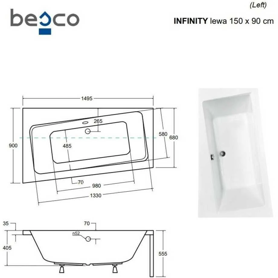 Vonia Besco Infinity, 150 x 90 cm, kairinė
