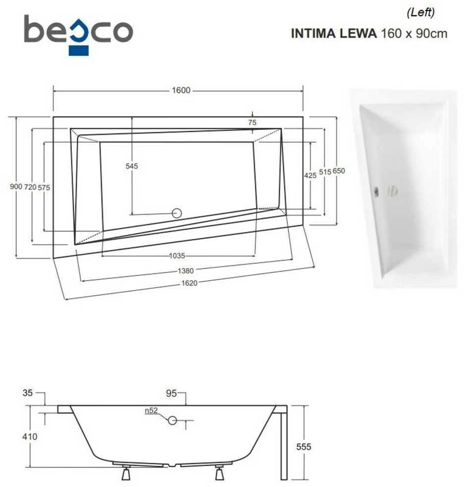 Vonia Besco Intima, 160 x 90 cm, kairinė