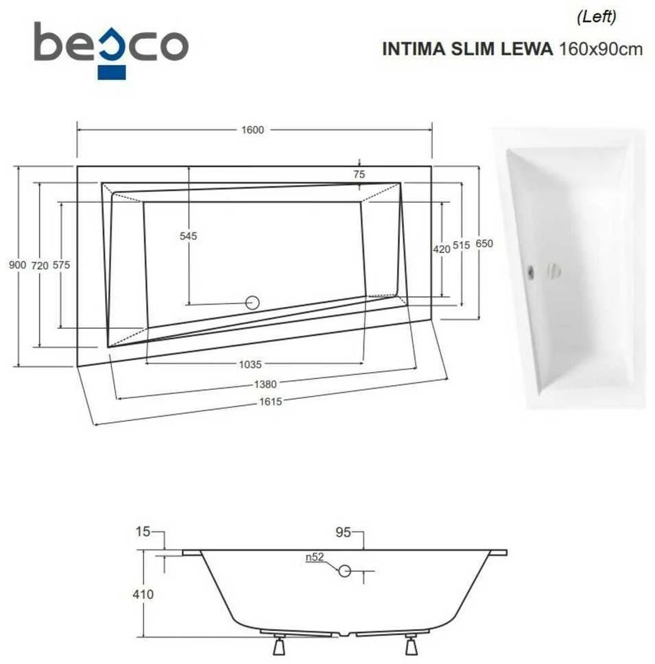 Vonia Besco Intima Slim, 160 x 90 cm, kairinė