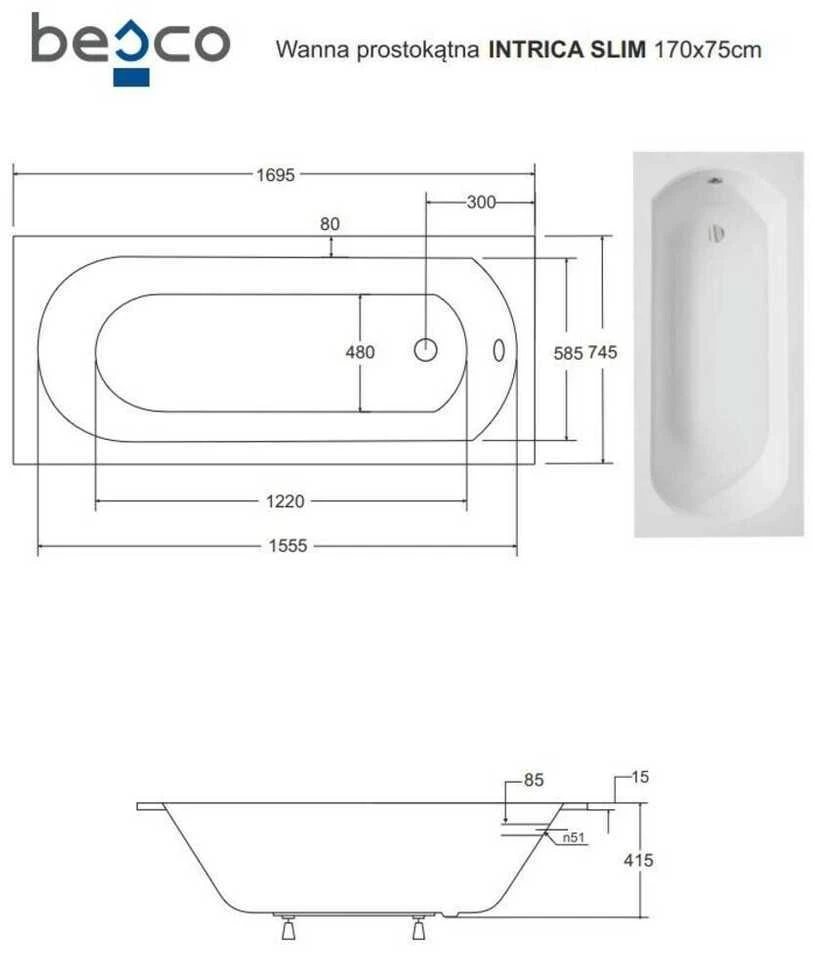 Vonia Besco Intrica Slim, 170 x 75 cm
