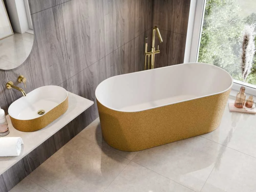 Vonia Besco Lova Glam Gold, 160 x 74 cm, su klik-klak chrome