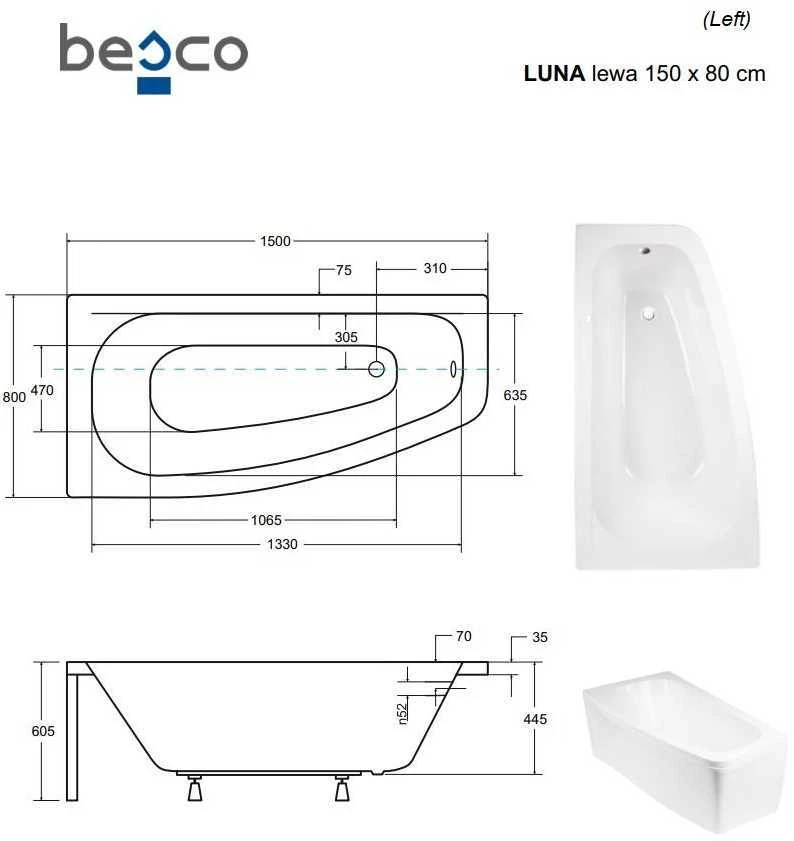 Vonia Besco Luna, 150 x 80 cm, kairinė