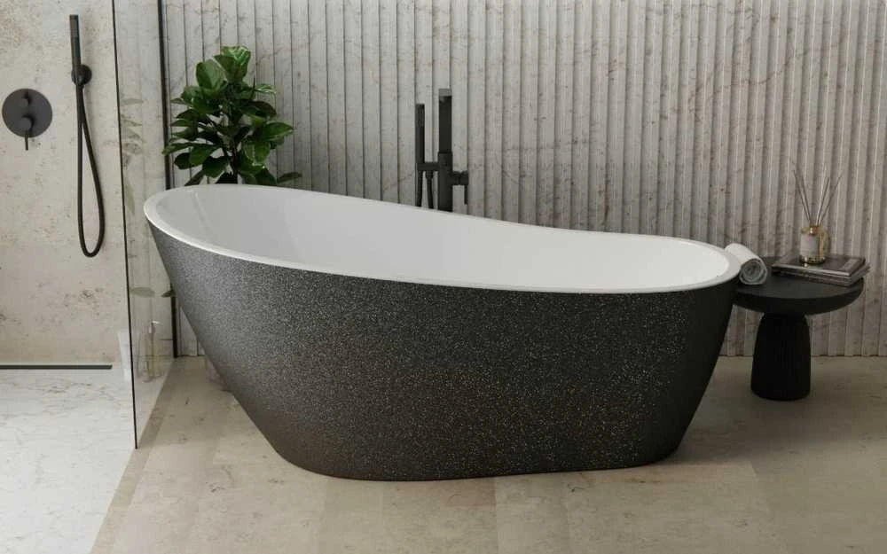 Vonia Besco Melody Glam Graphite, 170 x 80 cm, su chrome sifonu