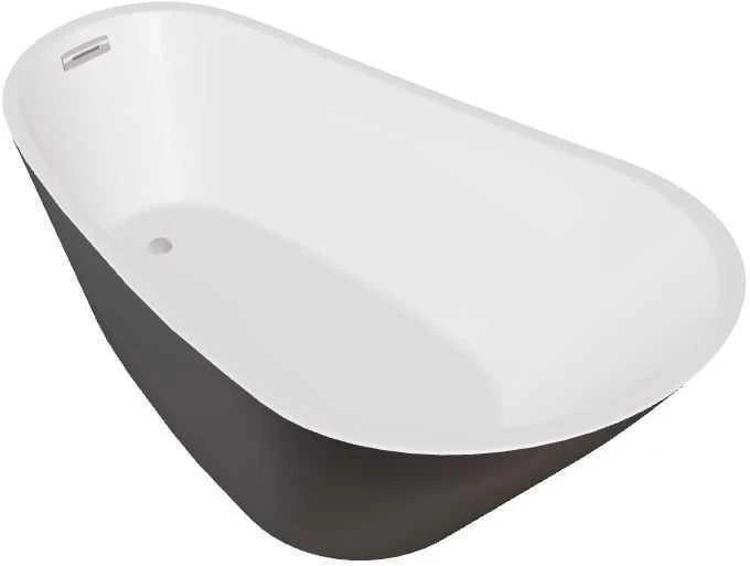 Vonia Besco Melody Juodas&Baltas Matt, 170 x 80 cm, su chrome sifonu