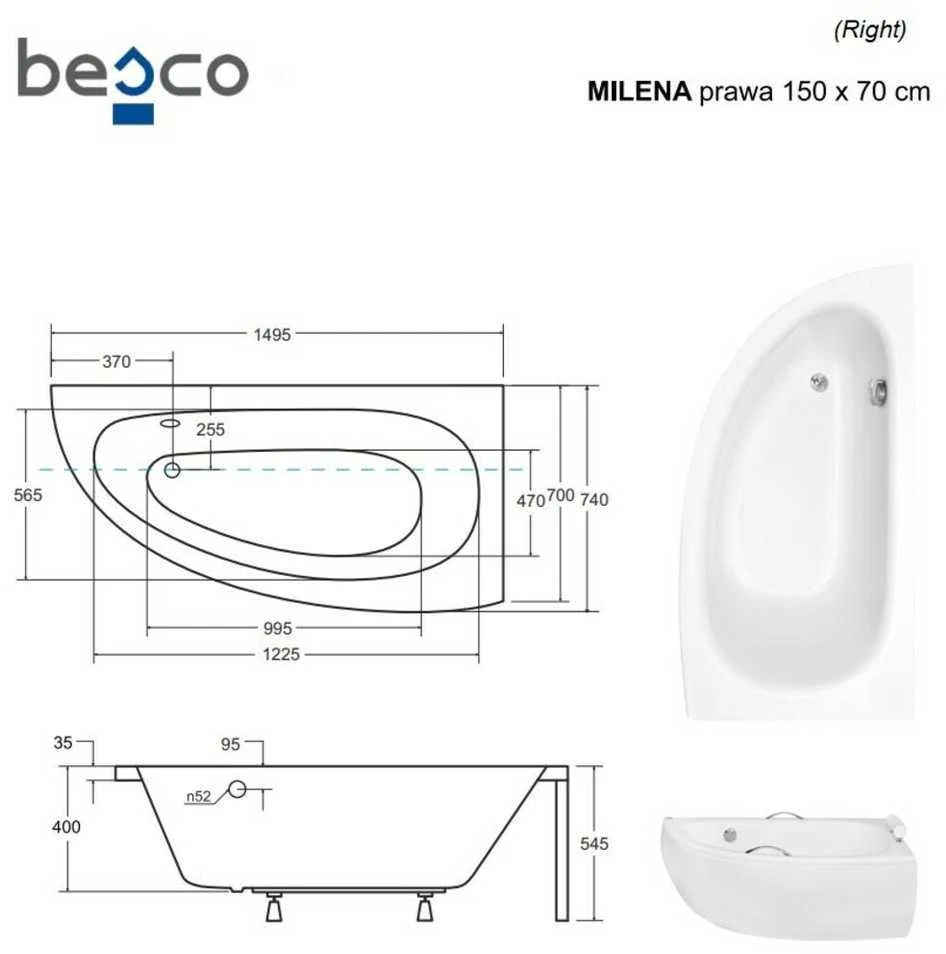 Vonia Besco Milena, 150 x 70 cm, dešininė
