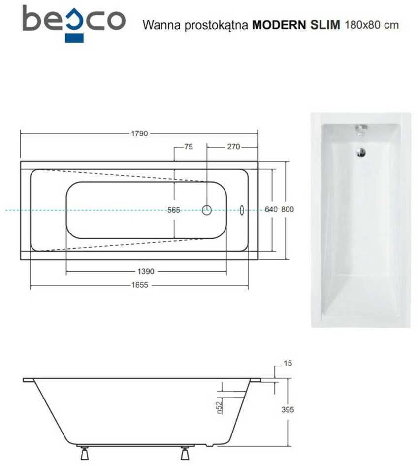 Vonia Besco Modern Slim, 180 x 80 cm