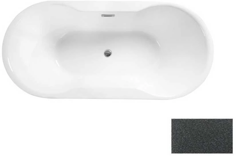 Vonia Besco Navia Glam Graphite, 150 x 80 cm, su chrome sifonu