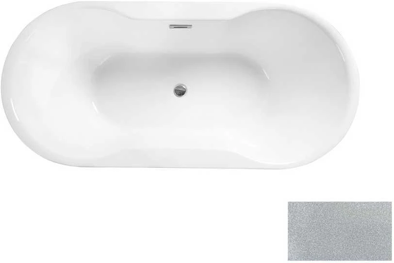 Vonia Besco Navia Glam Sidabrinis, 140 x 75 cm, su chrome sifonu
