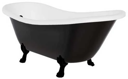 Vonia Besco Otylia B&W 160, Juodas/Baltas+Juodas, su sifonu su persipylimu Klik-klak Juodas