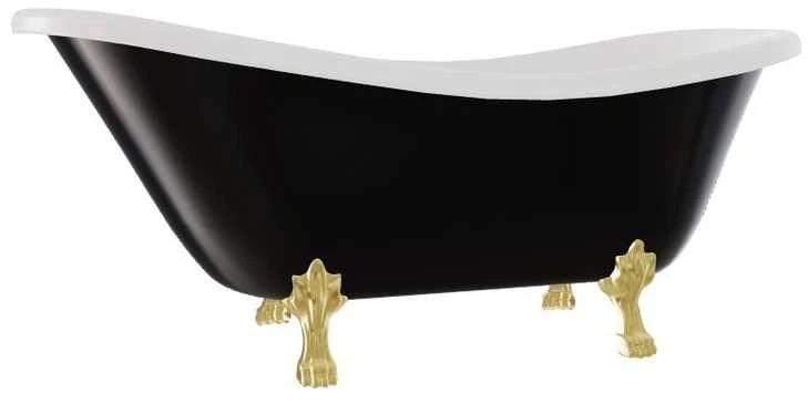 Vonia Besco Otylia B&W 170, Juodas/Baltas+Gold, su sifonu Klik-klak Gold
