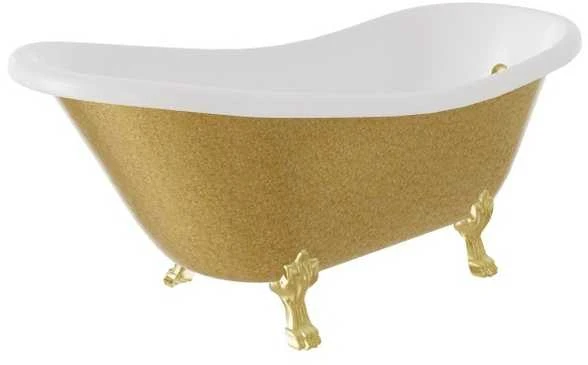 Vonia Besco Otylia Glam 160, Gold+Gold, su sifonu su persipylimu Klik-klak Gold