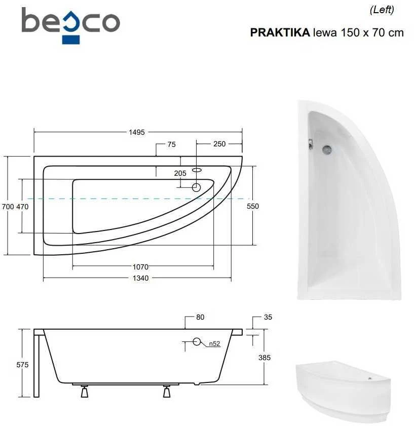 Vonia Besco Praktika, 150 x 70 cm, kairinė