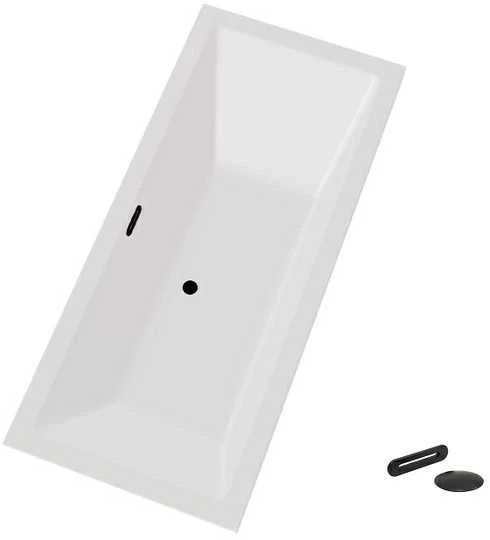 Vonia Besco Vera, 170 x 75 cm, be apdailos, su sifonu su persipylimu slim juodu