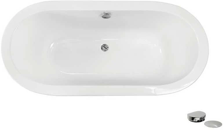 Vonia Besco Victoria, 185 x 83 cm, be apdailos, su sifonu su pripildymu chrome