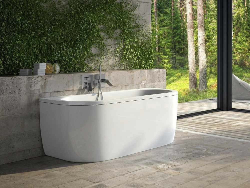 Vonia Besco Volya, 170 x 75 cm, su chrome sifonu su persipylimu slim