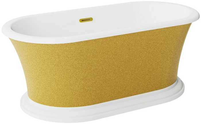 Vonia Besco Ziva Glam Gold, 160 x 75 cm, su sifonu su persipylimu slim auksinis