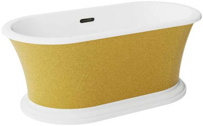 Vonia Besco Ziva Glam Gold, 160 x 75 cm, su sifonu su persipylimu slim juodas