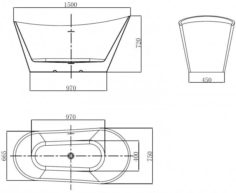Vonia Mexen Dora, 150 x 75 cm, Baltas + Brushed nickel persipylimas
