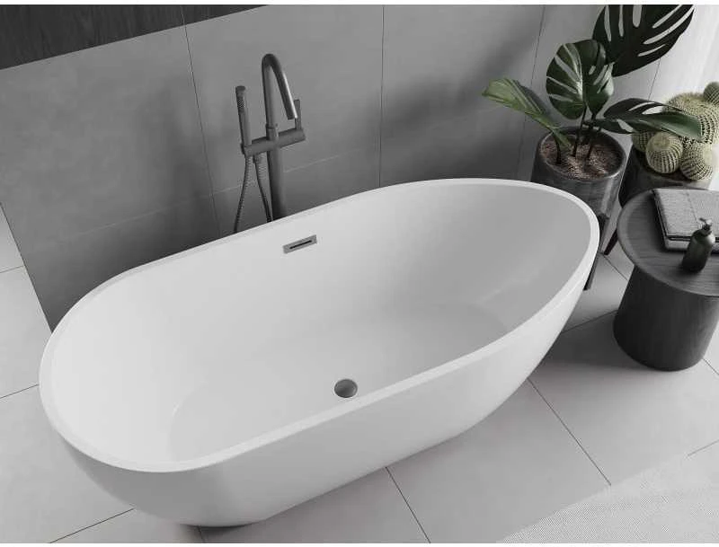 Vonia Mexen Eos, 150 x 75 cm, Baltas + Brushed gun pilka persipylimas