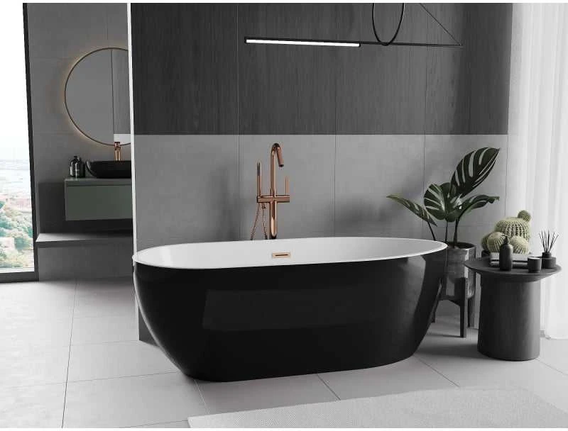 Vonia Mexen Eos, 150 x 75 cm, Baltas/Juodas + Brushed copper persipylimas