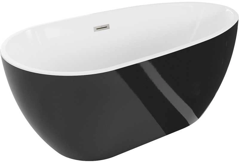 Vonia Mexen Eos, 150 x 75 cm, Baltas/Juodas + Brushed nickel persipylimas