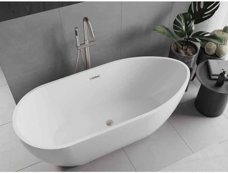 Vonia Mexen Eos, 170 x 75 cm, Baltas + Brushed nickel persipylimas