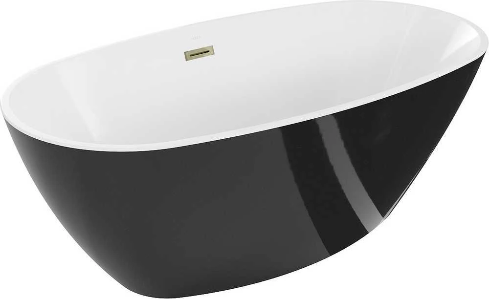 Vonia Mexen Eris su sifonu, 170 x 85 cm, Baltas/Juodas+Gold