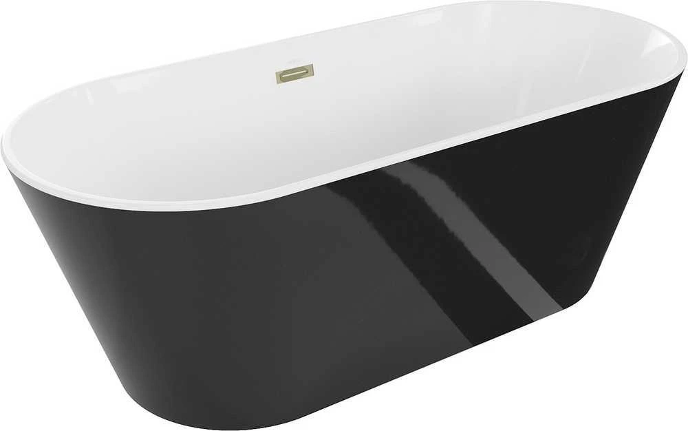 Vonia Mexen Flavia su sifonu, 150 x 75 cm, Baltas/Juodas+Gold