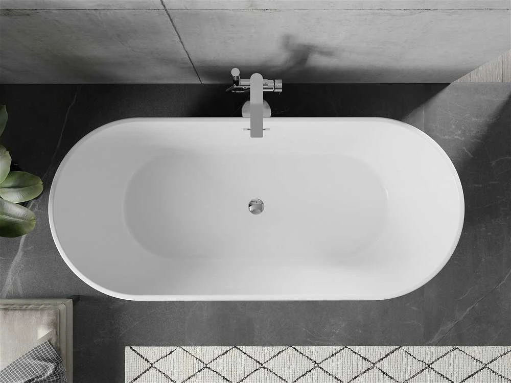 Vonia Mexen Flavia su sifonu, 150 x 75 cm, Baltas+Chrome