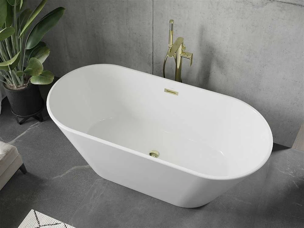 Vonia Mexen Flavia su sifonu, 170 x 75 cm, Baltas+Gold