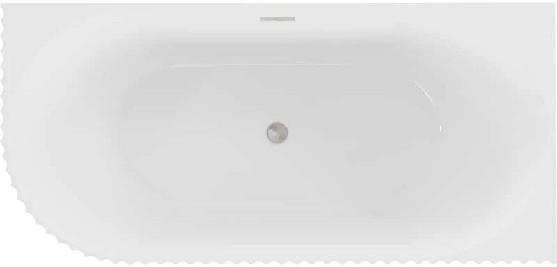 Vonia Mexen Gia, dešininė, 150 x 75 cm, Baltas gloss + Brushed nickel persipylimas