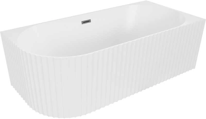 Vonia Mexen Gia, dešininė, 150 x 75 cm, Baltas matt + Brushed gun pilka persipylimas