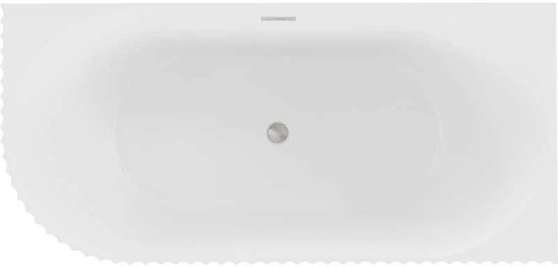Vonia Mexen Gia, dešininė, 150 x 75 cm, Baltas matt + Brushed nickel persipylimas