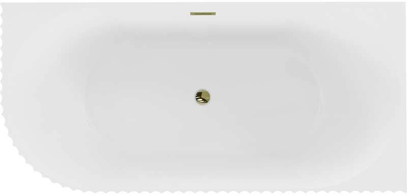 Vonia Mexen Gia, dešininė, 170 x 80 cm, Baltas matt + Gold persipylimas