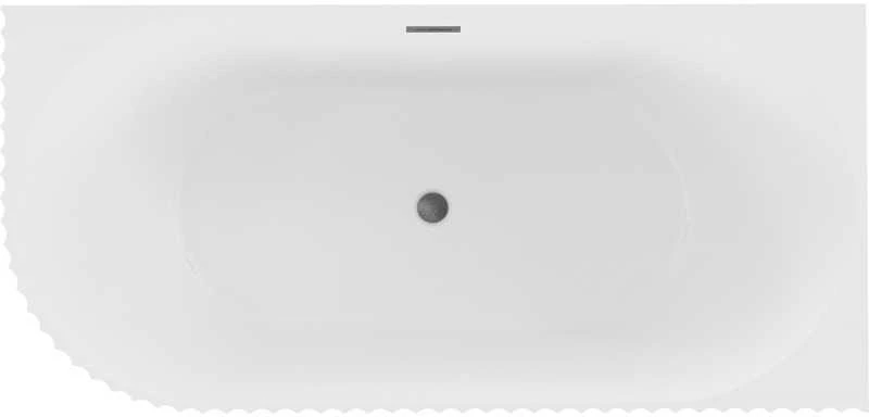 Vonia Mexen Gia, dešininė, 170 x 80 cm, Baltas matt + Brushed gun pilka persipylimas