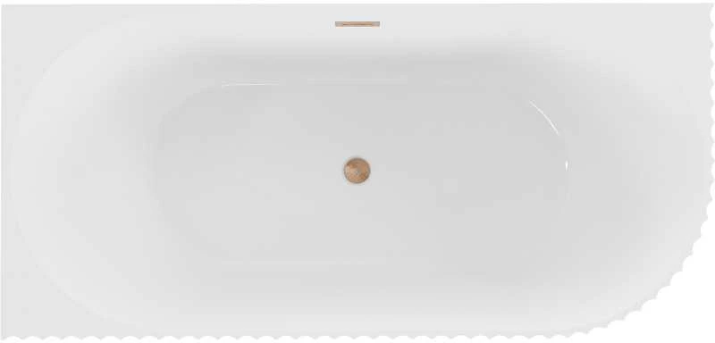 Vonia Mexen Gia, kairinė, 150 x 75 cm, Baltas gloss + Brushed copper persipylimas