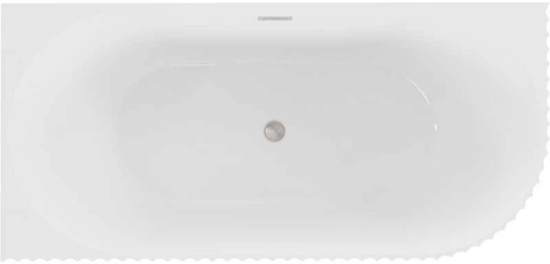 Vonia Mexen Gia, kairinė, 150 x 75 cm, Baltas gloss + Brushed nickel persipylimas