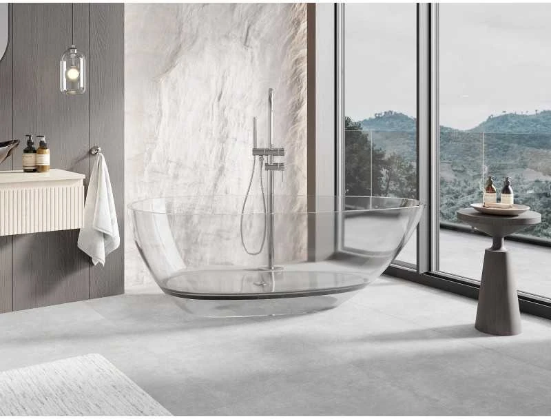Vonia Mexen Glass Clear Transparent, 170 x 85 cm, su chromo dangteliu