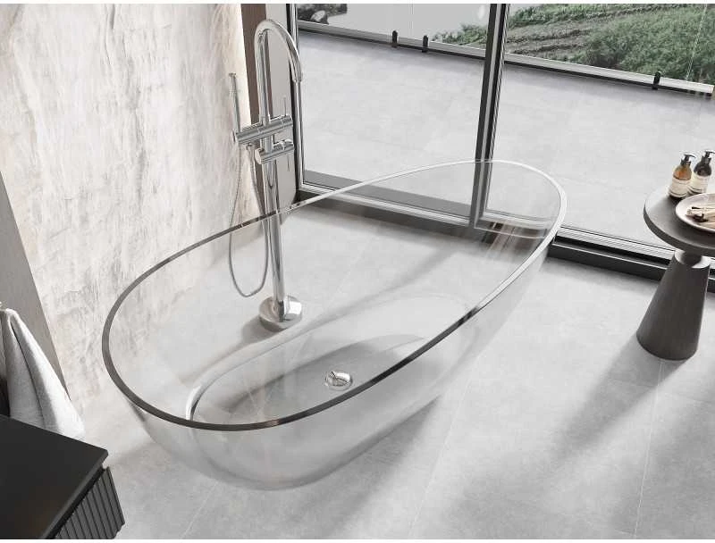 Vonia Mexen Glass Clear Transparent, 170 x 85 cm, su chromo dangteliu