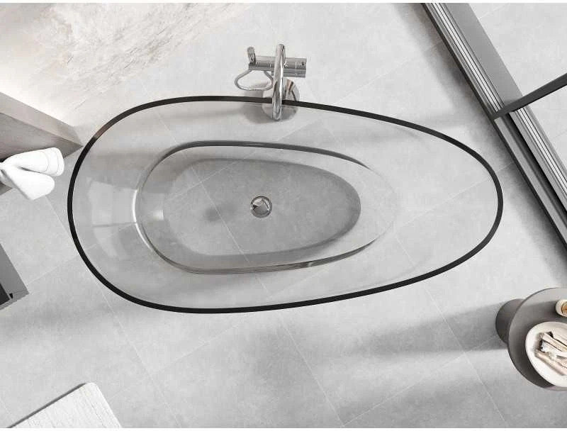 Vonia Mexen Glass Clear Transparent, 170 x 85 cm, su chromo dangteliu