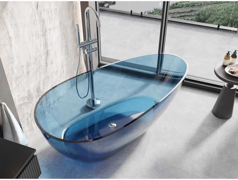 Vonia Mexen Glass Denim Transparent, 170 x 85 cm, su chromo dangteliu