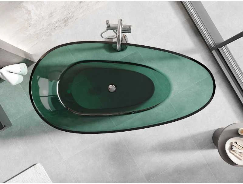 Vonia Mexen Glass Teal Transparent, 170 x 85 cm, su chromo dangteliu