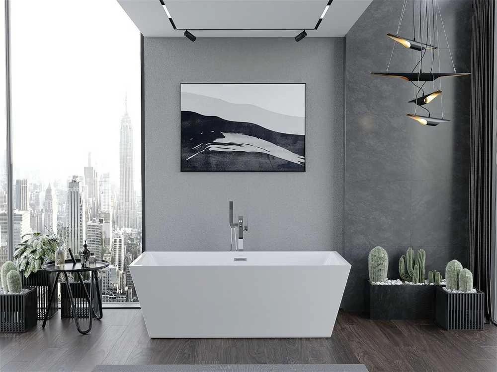 Vonia Mexen Lita su sifonu, 170 x 75 cm, Baltas+Chrome