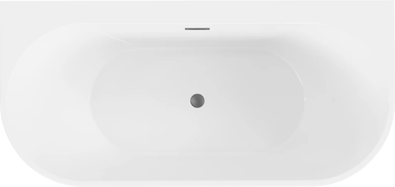 Vonia Mexen Oval+, 170 x 80 cm, Baltas + Gun metal persipylimas